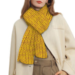 Yellow Knitted Pattern Print Scarf