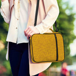 Yellow Knitted Pattern Print Shoulder Strap Bible Bag