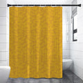Yellow Knitted Pattern Print Shower Curtain