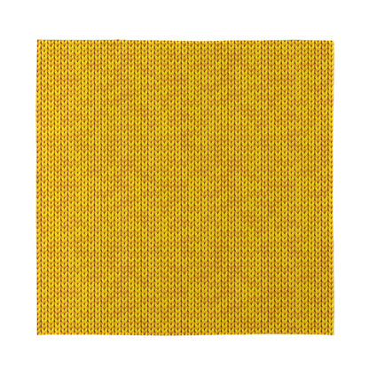 Yellow Knitted Pattern Print Silk Bandana
