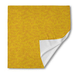 Yellow Knitted Pattern Print Silk Bandana
