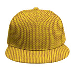 Yellow Knitted Pattern Print Snapback Cap
