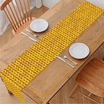 Yellow Knitted Pattern Print Table Runner