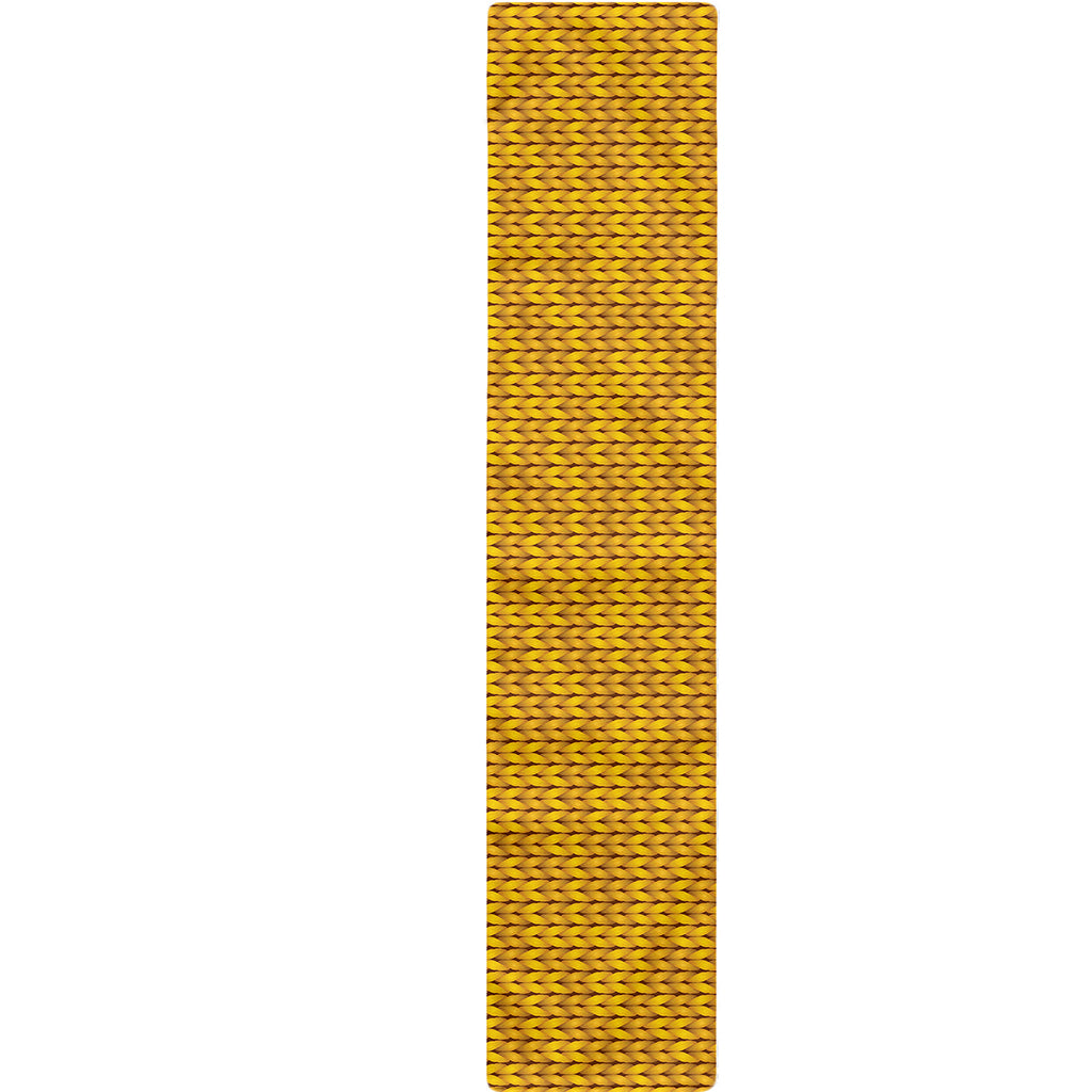 Yellow Knitted Pattern Print Table Runner