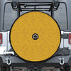 Yellow Knitted Pattern Print Tire Cover With Camera Hole