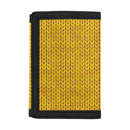 Yellow Knitted Pattern Print Trifold Wallet