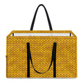 Yellow Knitted Pattern Print Utility Tote Bag