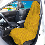Yellow Knitted Pattern Print Waterproof Car Seat Cover