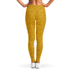 Yellow Knitted Pattern Print Women's Leggings