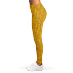 Yellow Knitted Pattern Print Women's Leggings