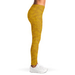 Yellow Knitted Pattern Print Women's Leggings