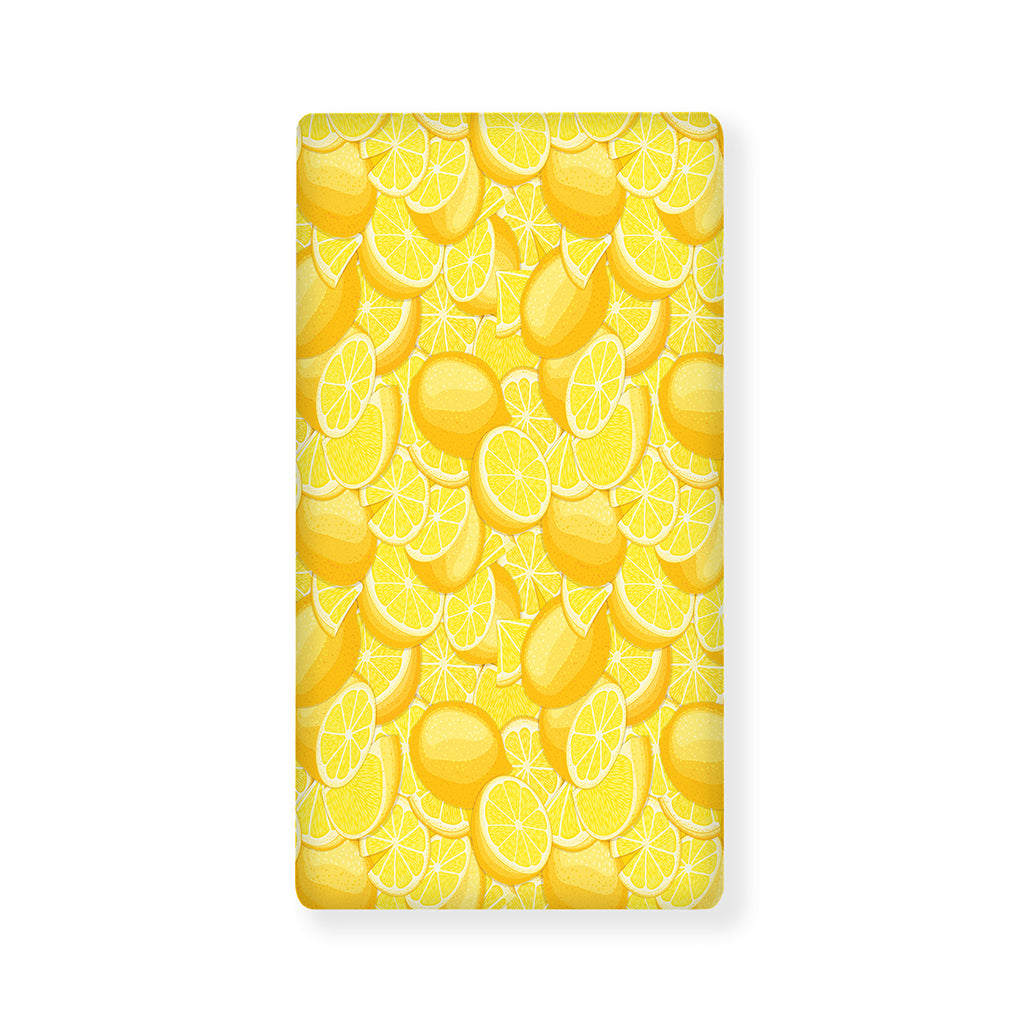 Yellow Lemon Pattern Print Baby Crib Sheet