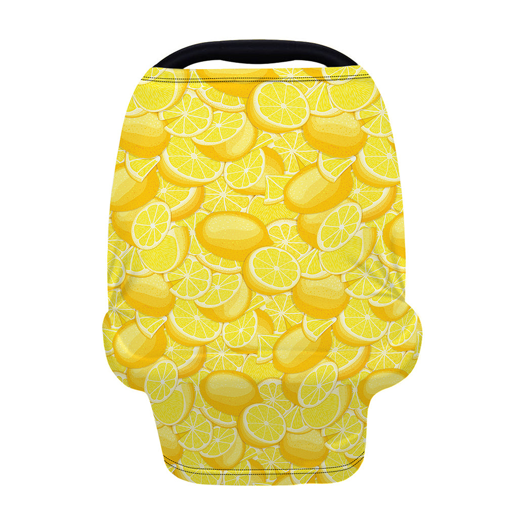 Yellow Lemon Pattern Print Baby Seat Cover