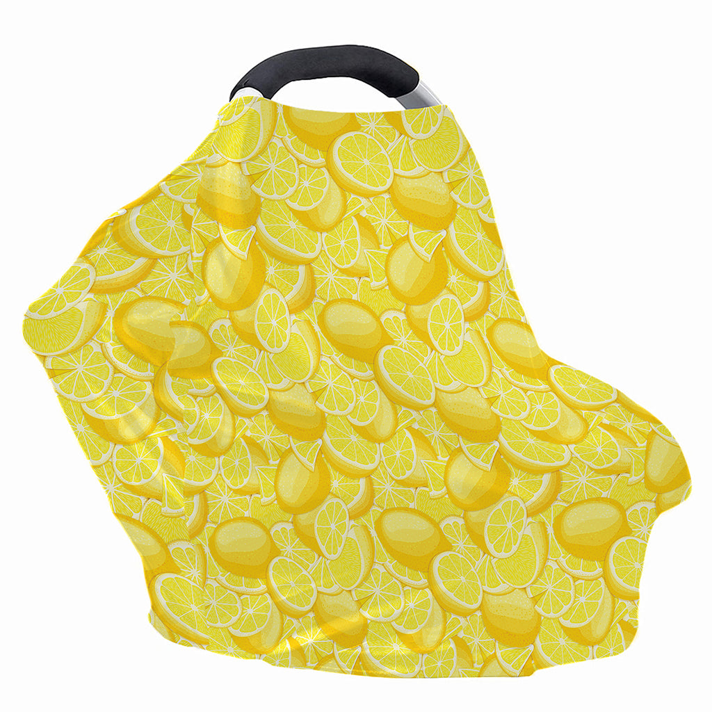 Yellow Lemon Pattern Print Baby Seat Cover
