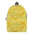 Yellow Lemon Pattern Print School Backpack