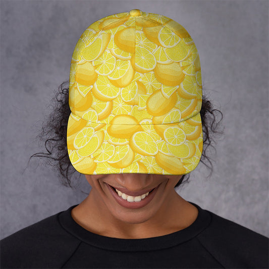 Yellow Lemon Pattern Print Baseball Cap