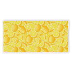 Yellow Lemon Pattern Print Beach Towel