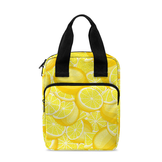 Yellow Lemon Pattern Print Bible Tote Bag