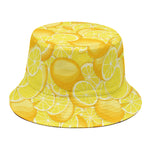Yellow Lemon Pattern Print Bucket Hat