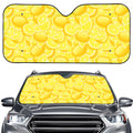 Yellow Lemon Pattern Print Car Windshield Sun Shade