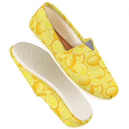 Yellow Lemon Pattern Print Casual Shoes