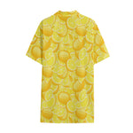 Yellow Lemon Pattern Print Cotton Hawaiian Shirt