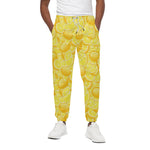 Yellow Lemon Pattern Print Cotton Pants