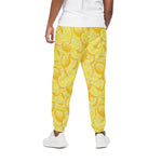Yellow Lemon Pattern Print Cotton Pants