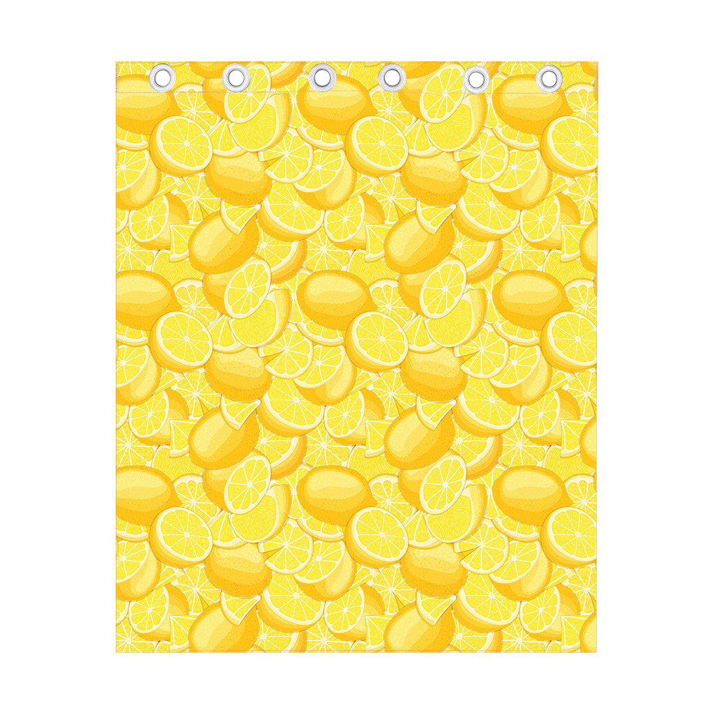 Yellow Lemon Pattern Print Curtain