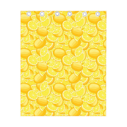 Yellow Lemon Pattern Print Curtain