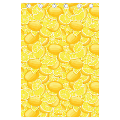 Yellow Lemon Pattern Print Curtain