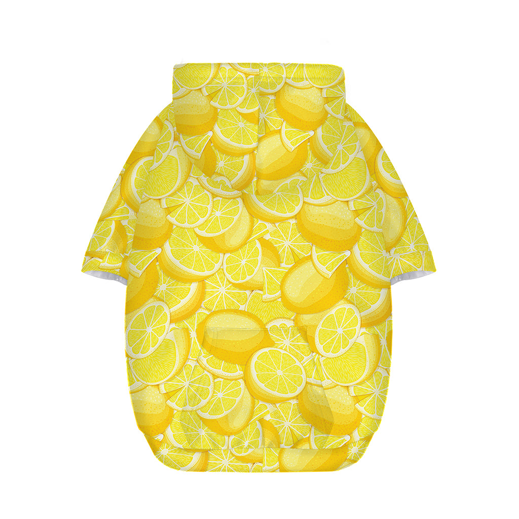 Yellow Lemon Pattern Print Dog Zip Up Hoodie