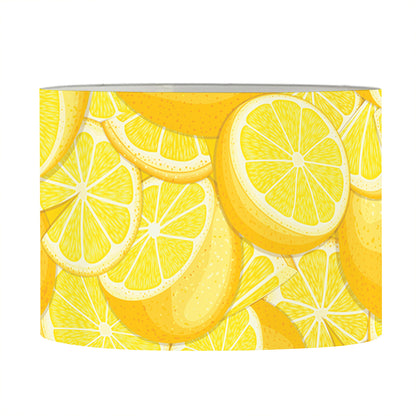 Yellow Lemon Pattern Print Drum Lamp Shade