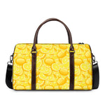 Yellow Lemon Pattern Print Duffle Bag