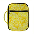 Yellow Lemon Pattern Print Front Pocket Bible Bag