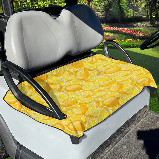 Yellow Lemon Pattern Print Golf Cart Seat Cover