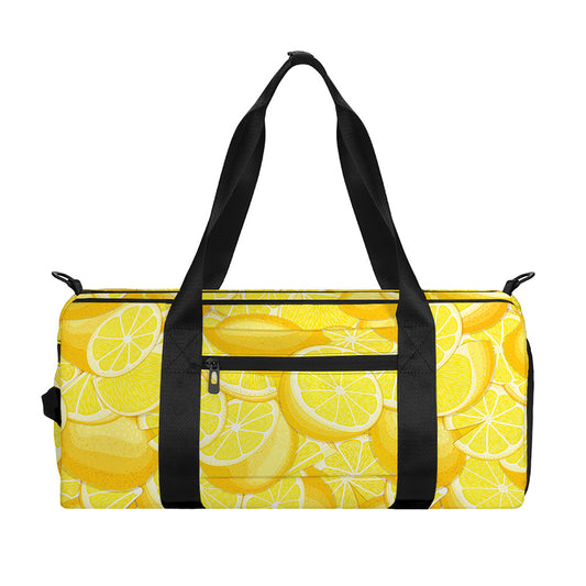 Yellow Lemon Pattern Print Gym Bag