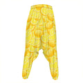 Yellow Lemon Pattern Print Hammer Pants
