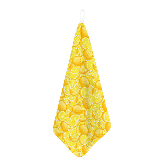 Yellow Lemon Pattern Print Hand Towel