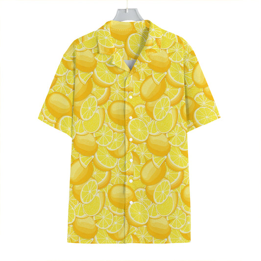Yellow Lemon Pattern Print Hawaiian Shirt