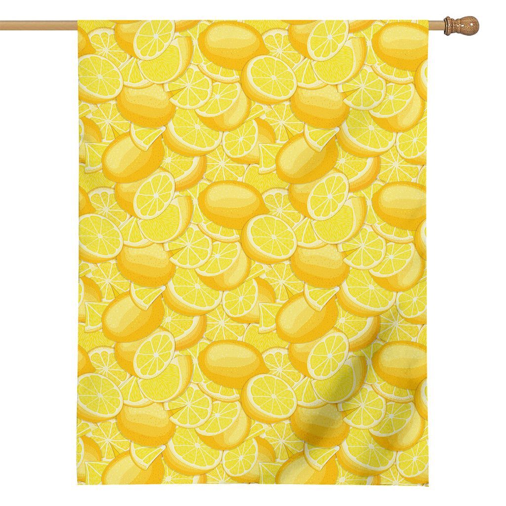 Yellow Lemon Pattern Print House Flag