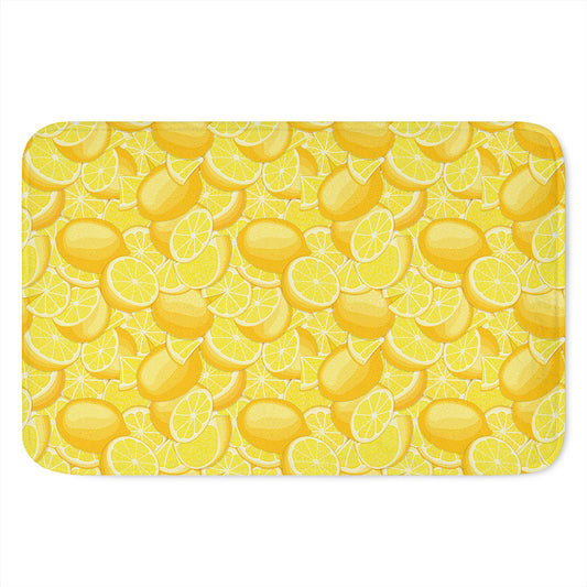 Yellow Lemon Pattern Print Indoor Door Mat