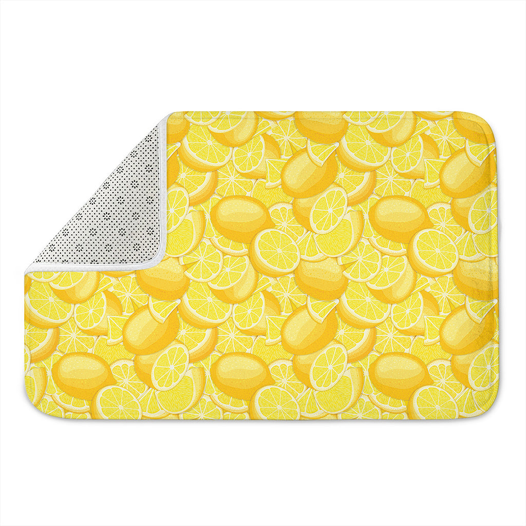 Yellow Lemon Pattern Print Indoor Door Mat