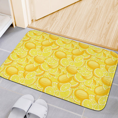 Yellow Lemon Pattern Print Indoor Door Mat
