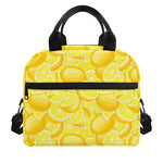Yellow Lemon Pattern Print Insulated Lunch Bag