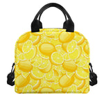 Yellow Lemon Pattern Print Insulated Lunch Bag