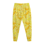 Yellow Lemon Pattern Print Jogger Pants