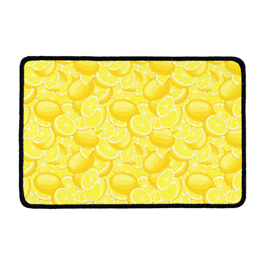 Yellow Lemon Pattern Print Kitchen Mat
