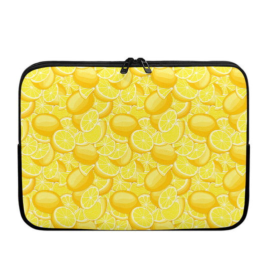 Yellow Lemon Pattern Print Laptop Sleeve