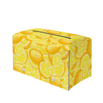 Yellow Lemon Pattern Print Leather Tissue Box Cover